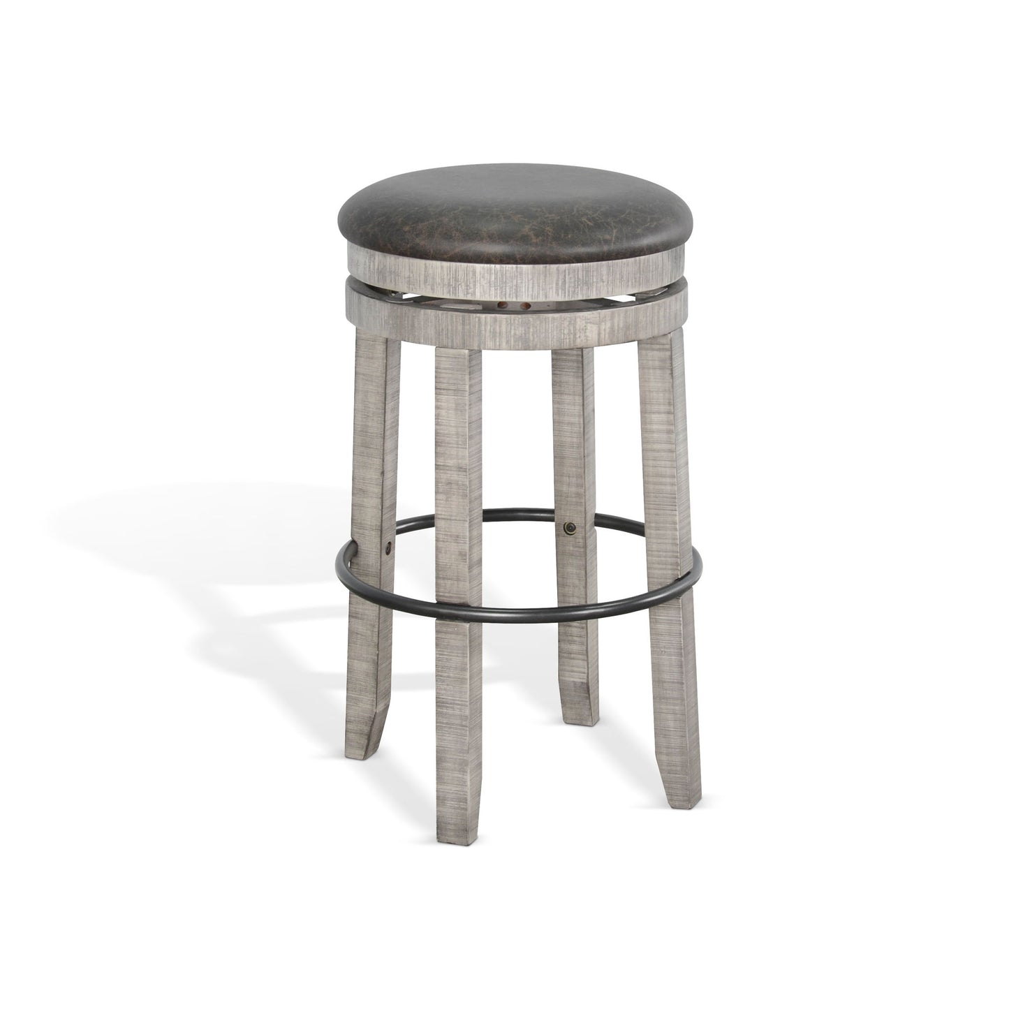 Alpine - Bar Swivel Stool, Cushion Seat (Set of 2) - Gray