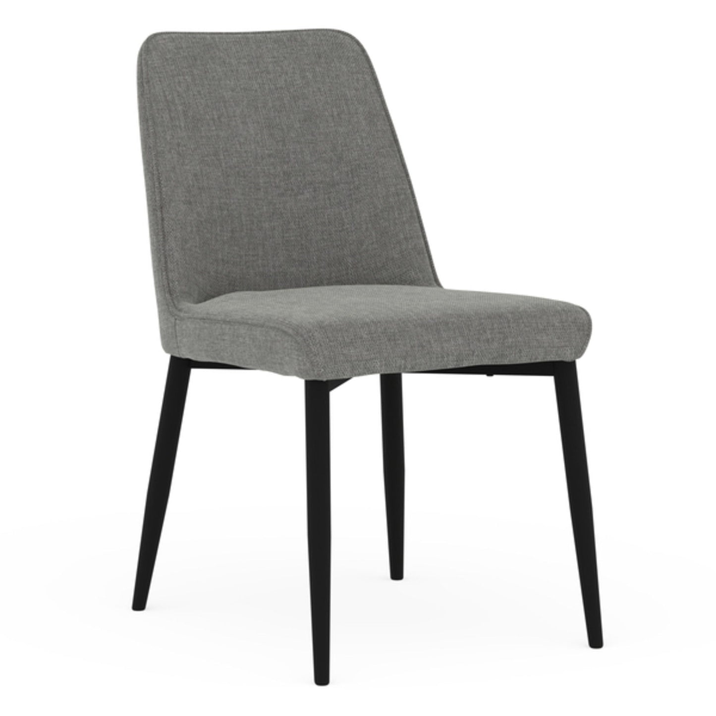 Trista - Upholstered Dining Chair With Low-Profile And Black Metal Legs - Gray