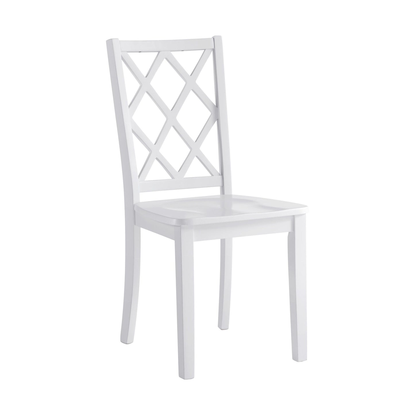 Whitmore - Dining Chair With Lattice Back And Painted Solid Wood - Crisp White