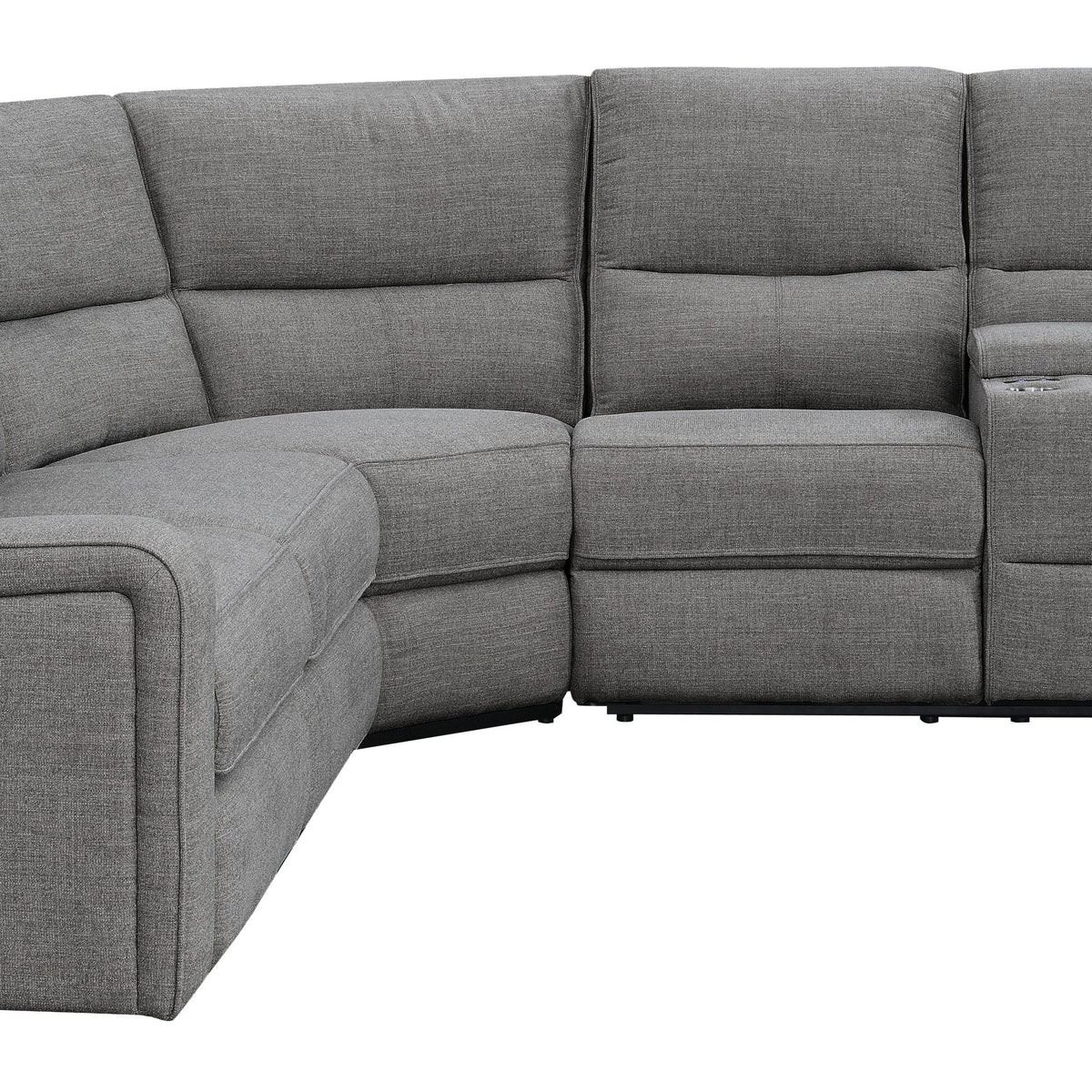 Medford - Power 3-Seat Reclining Sectional With Reclining Seats - Charcoal Ash
