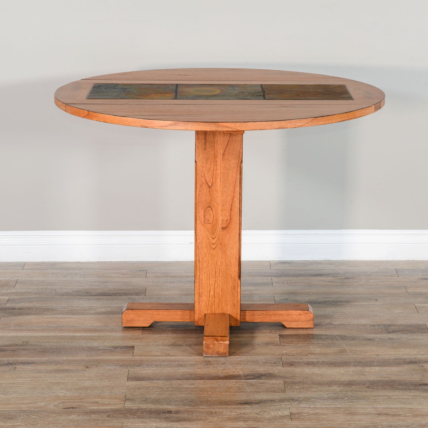 Sedona - Drop Leaf Round Table - Rustic Oak