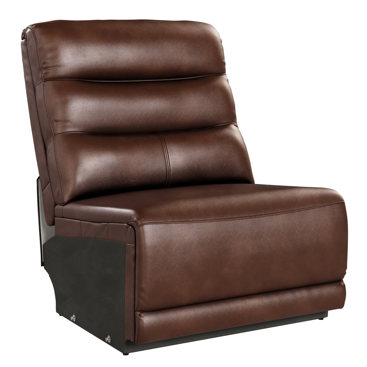 Duluth - Leather Armless Chair - Porter Brown