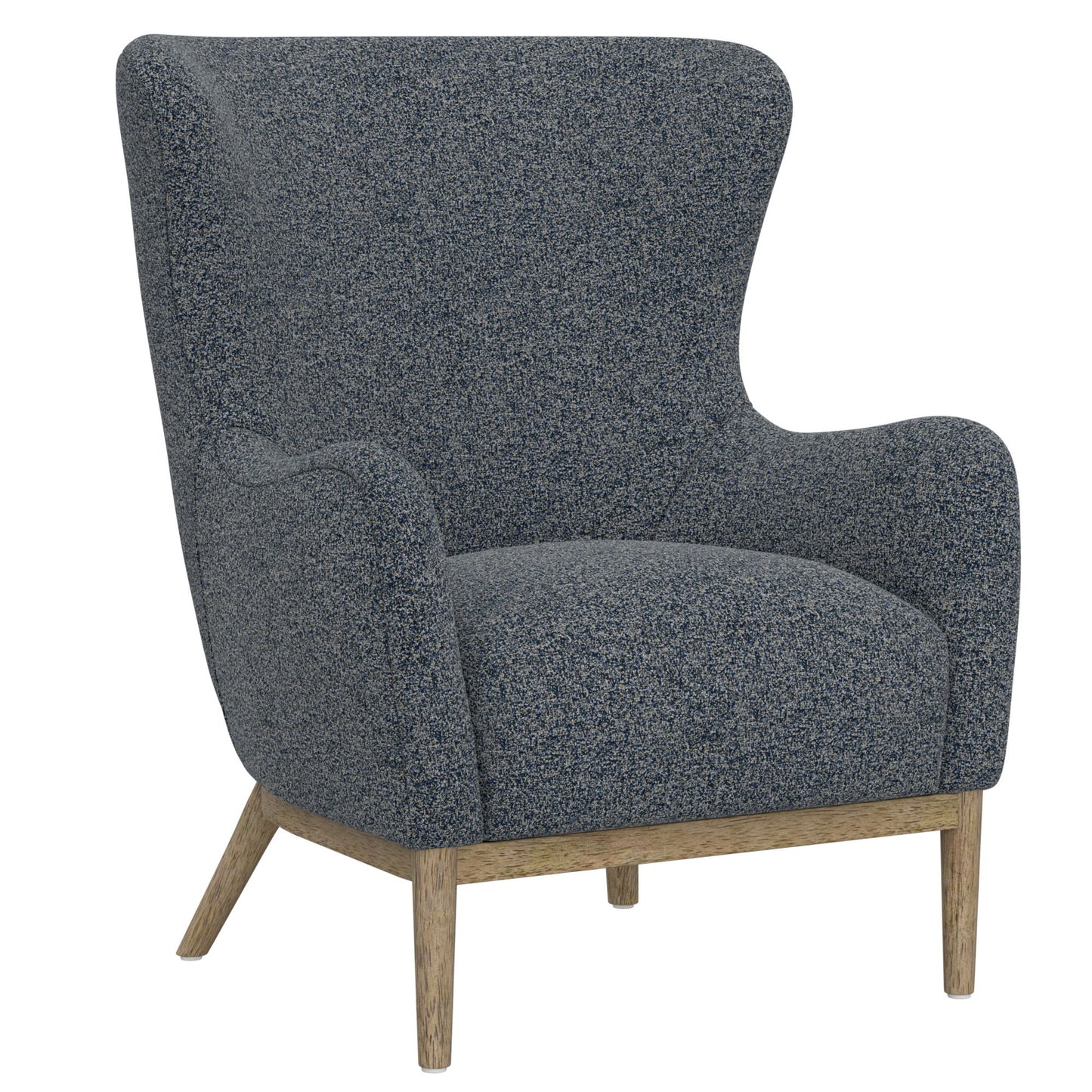 Everett - Wingback Accent Chair With Exposed Solid Wood Trim And Legs - Fleet