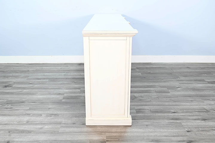 90" Media Console - Buckskin / Marble White