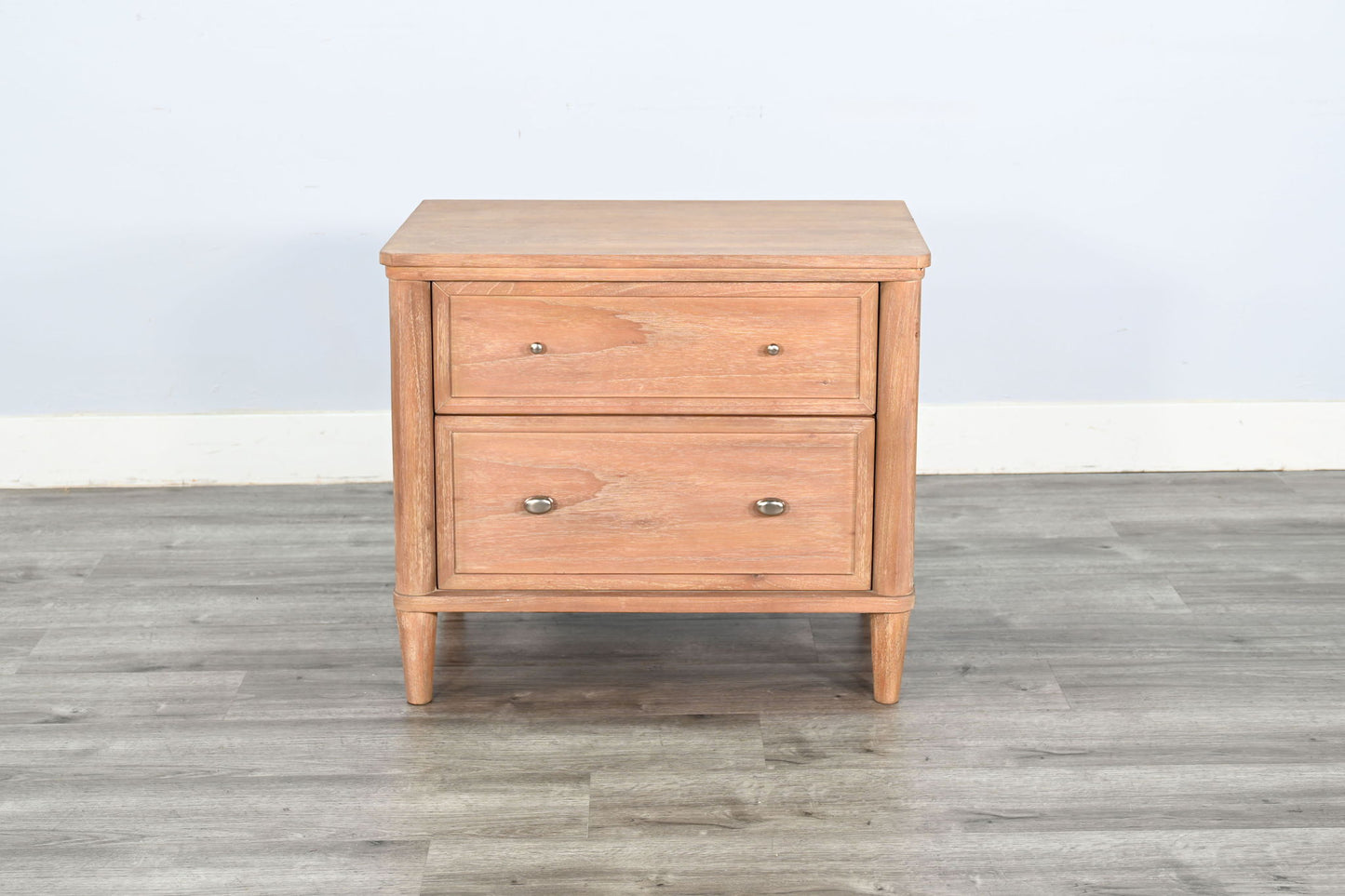 Transitional - Natural Wood 2-Drawer Nightstand - Oak Grove