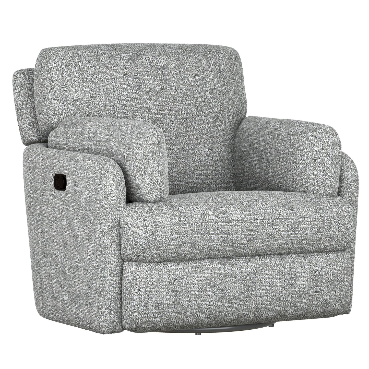 Albus - Manual Swivel Glider Recliner With Hidden Arm Storage - Speckled Gray