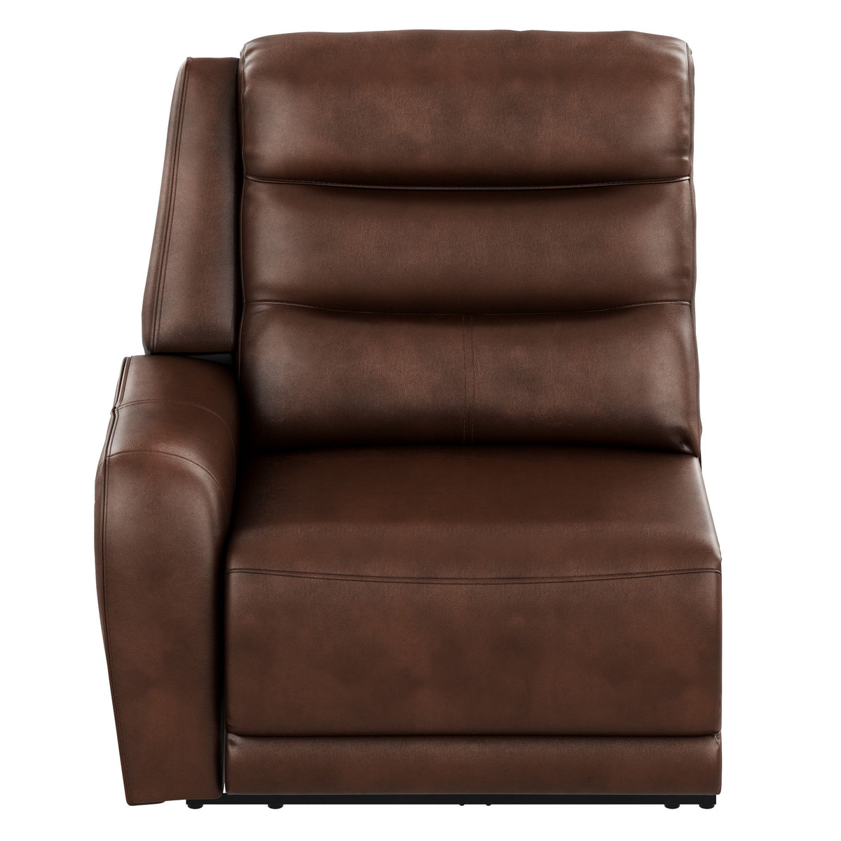 Duluth - Leather Dual Power LSF Recliner - Porter Brown