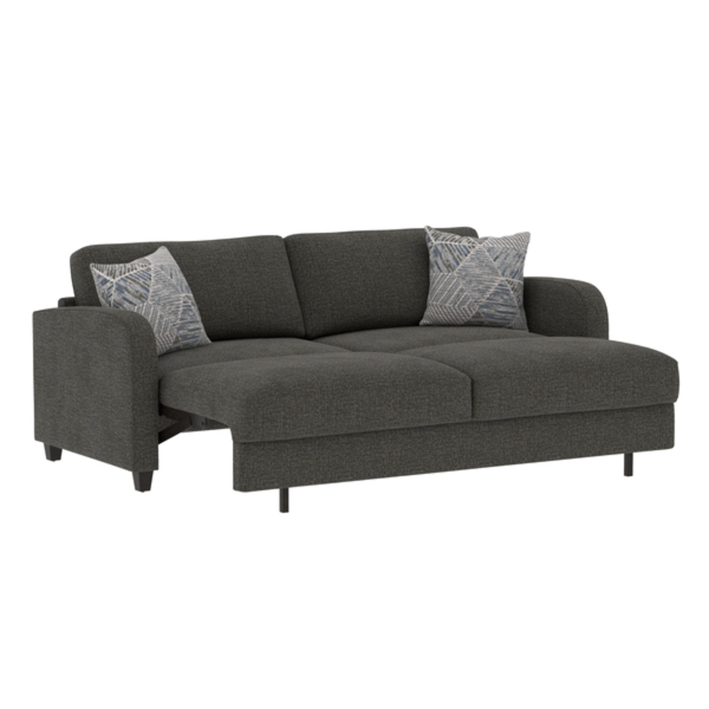 Taylor - 86" Queen Pop-Up Sleeper Sofa With Two Accent Pillows And Solid Wood Legs - Ordesa Gray