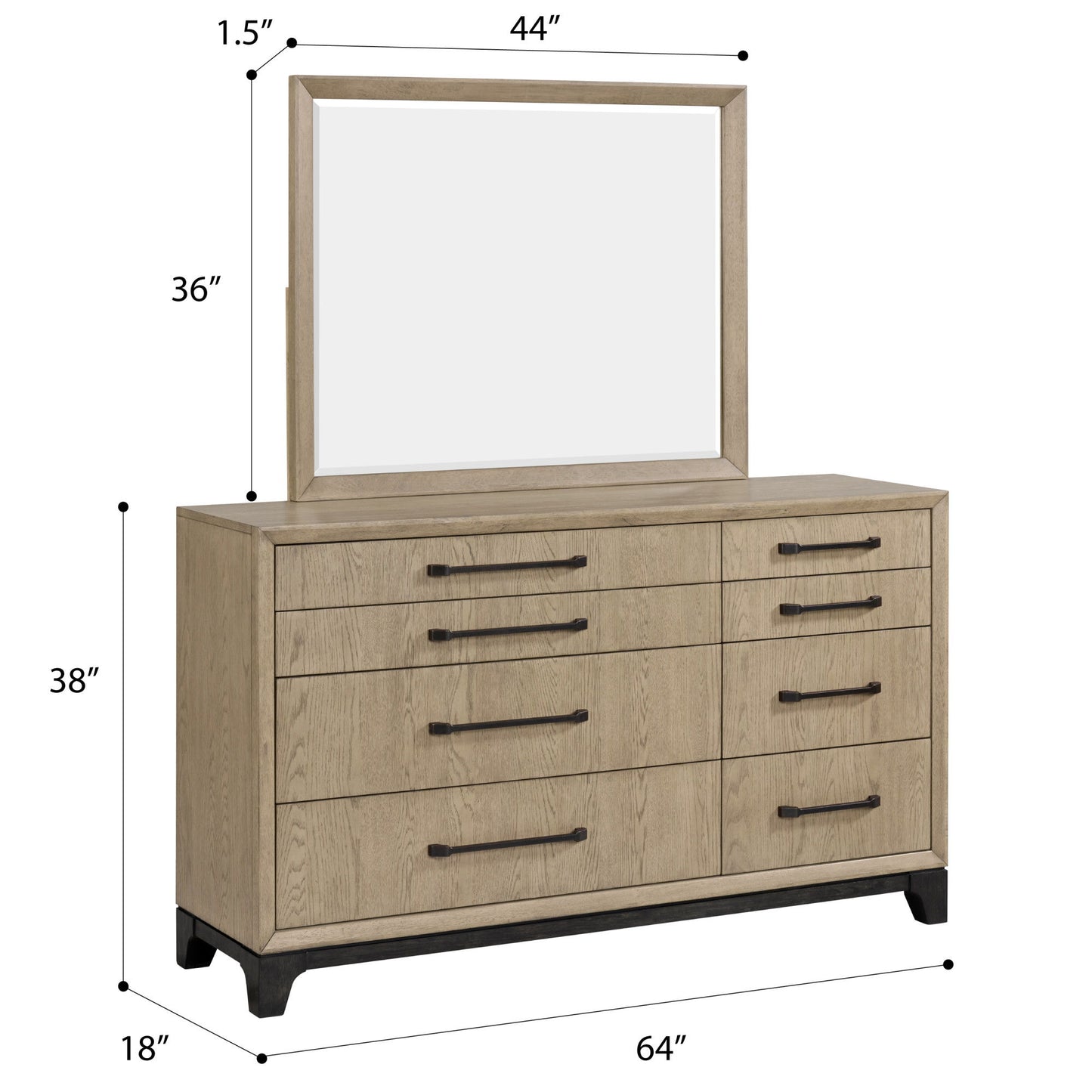 Sutton Place - Mirror - Light Brown