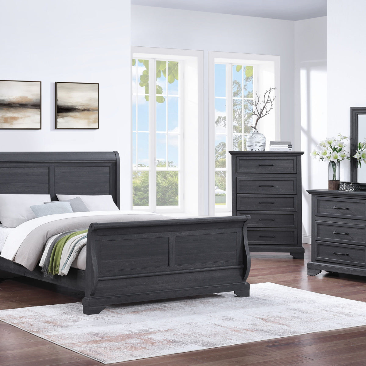 Colville - Mirror With Dresser Attachments - Charcoal