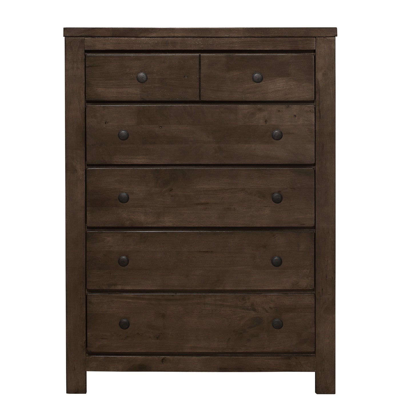 Ashton Hills - 6-Drawer Chest With Rustic Finish And Six Drawers - Ash Brown