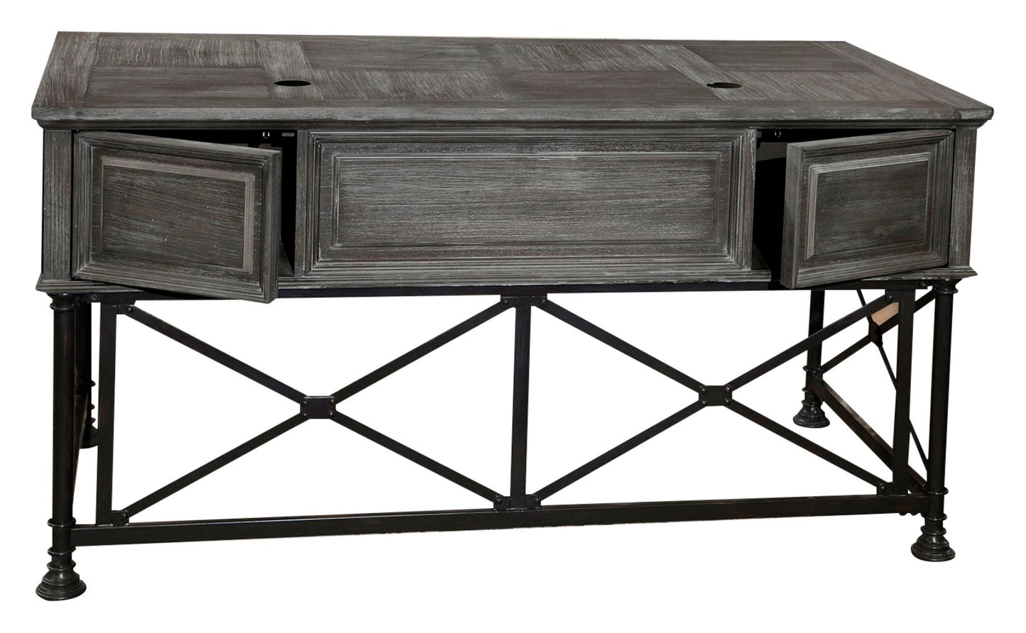Gramercy Park - Writing Desk With Lateral File - Vintage Burnished Smoke