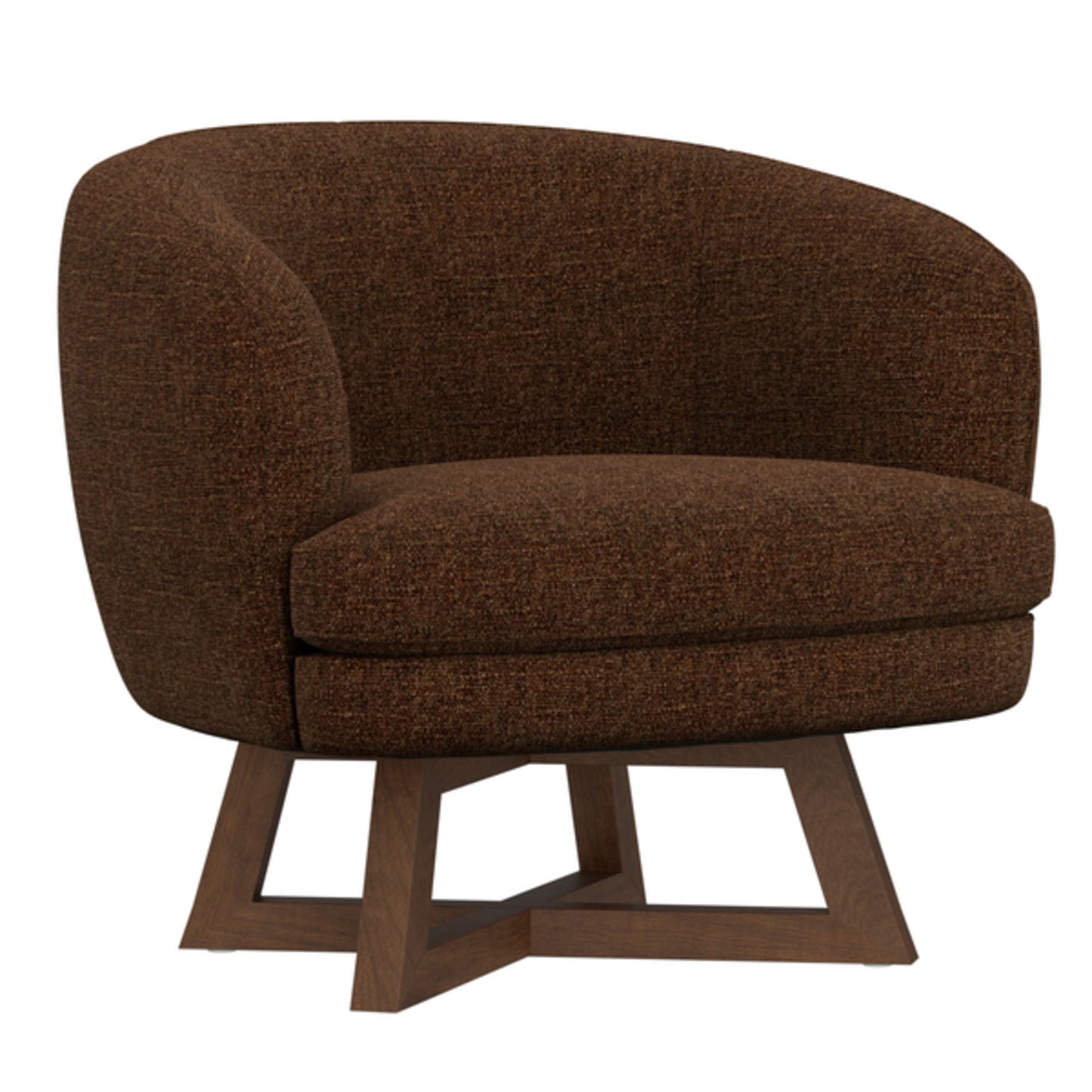 Moira - Swivel Chair With 360-Degree Swivel And Solid Wood Base - Chili