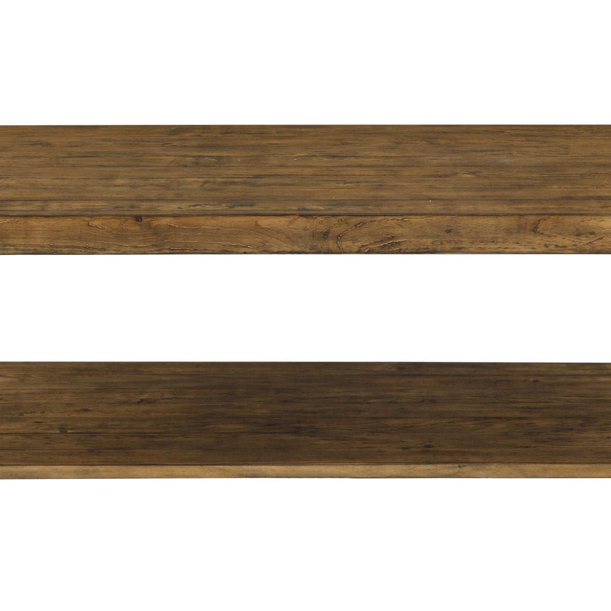 Chandler - Coffee Table With Solid Wood Top, Metal Base, And Open Storage Shelf - Pine Brown And Steel Gray