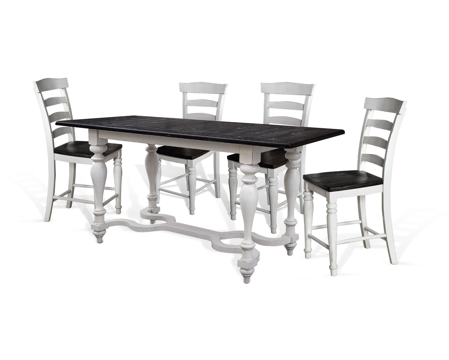Carriage House - Friendship Table - Cottage White / Europen Dark