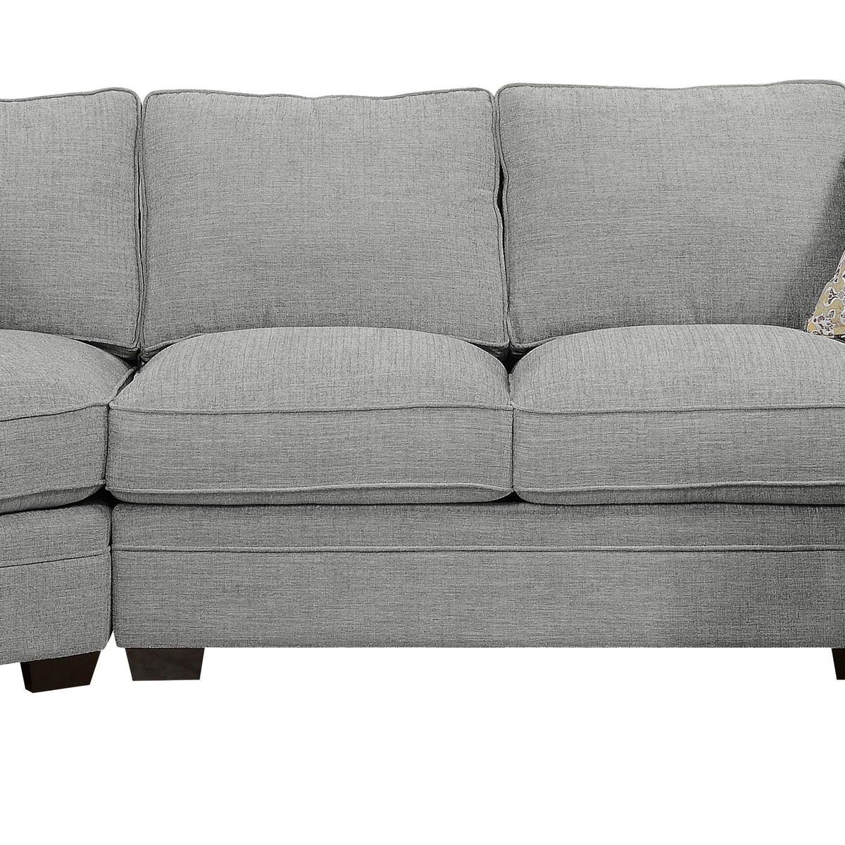Analiese - RSF Chaise Sectional With Track Arms, Welt Seaming, And Block Feet - Dove Gray
