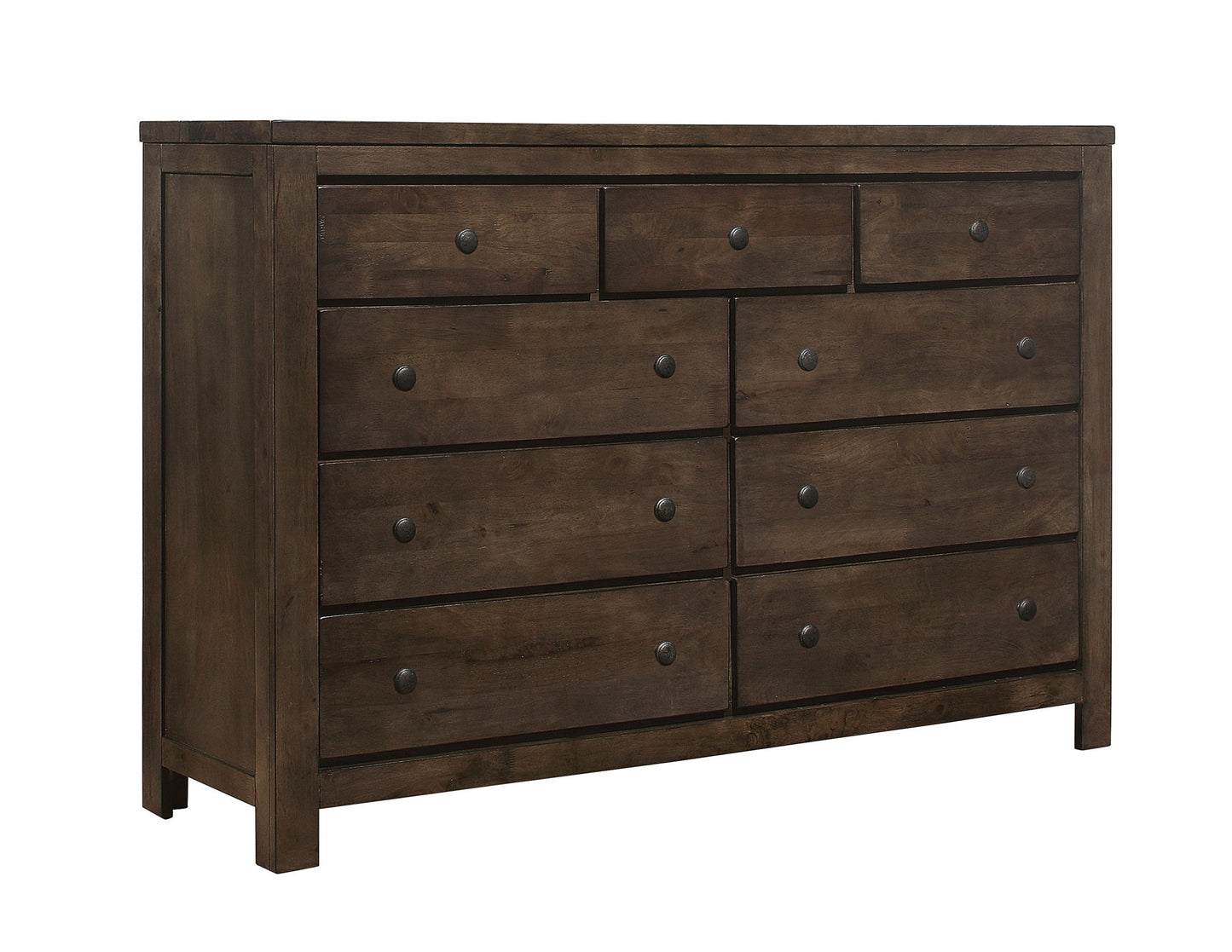 Ashton Hills - 9-Drawer Dresser With Rustic Finish And Nine Drawers - Ash Brown