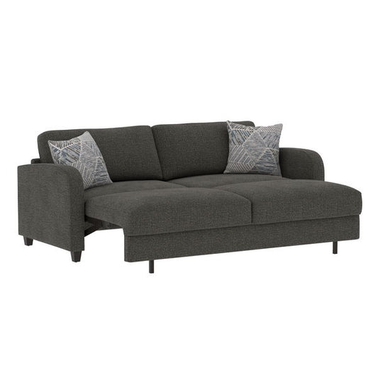 Taylor - 86" Queen Pop-Up Sleeper Sofa With Two Accent Pillows And Solid Wood Legs - Ordesa Gray