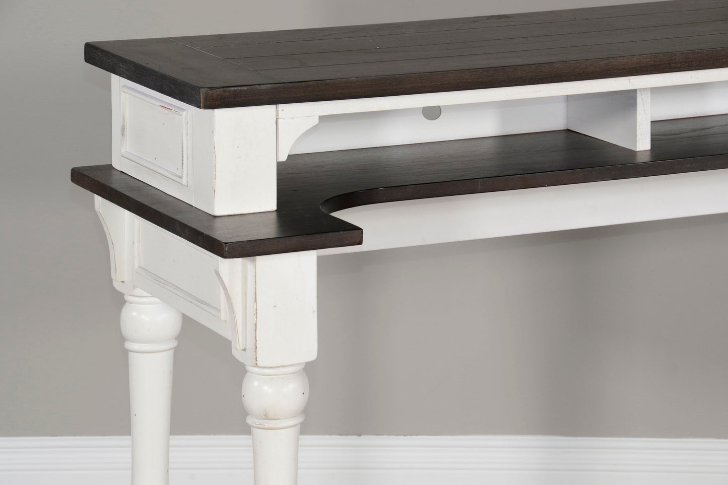 Carriage House - Console Table - Cottage White / Europen Dark