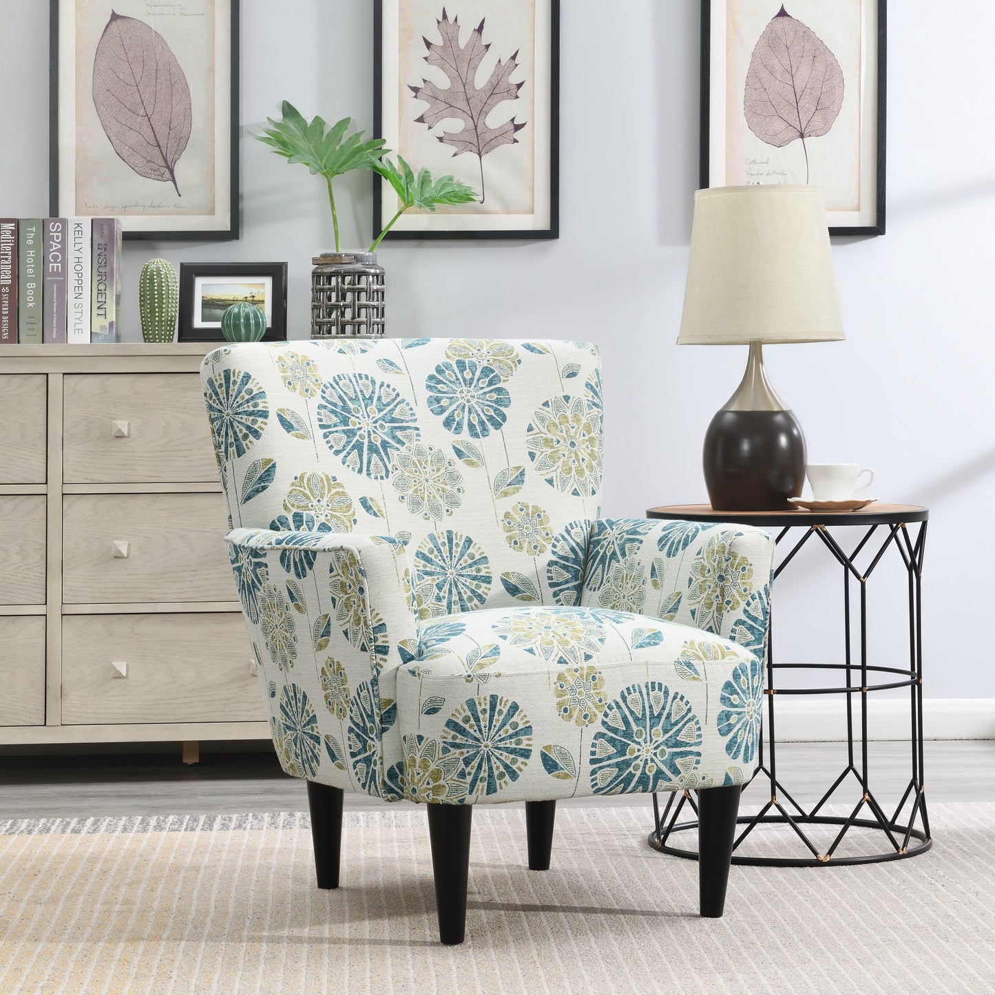 Flower Power - Accent Chair - Cascade Teal