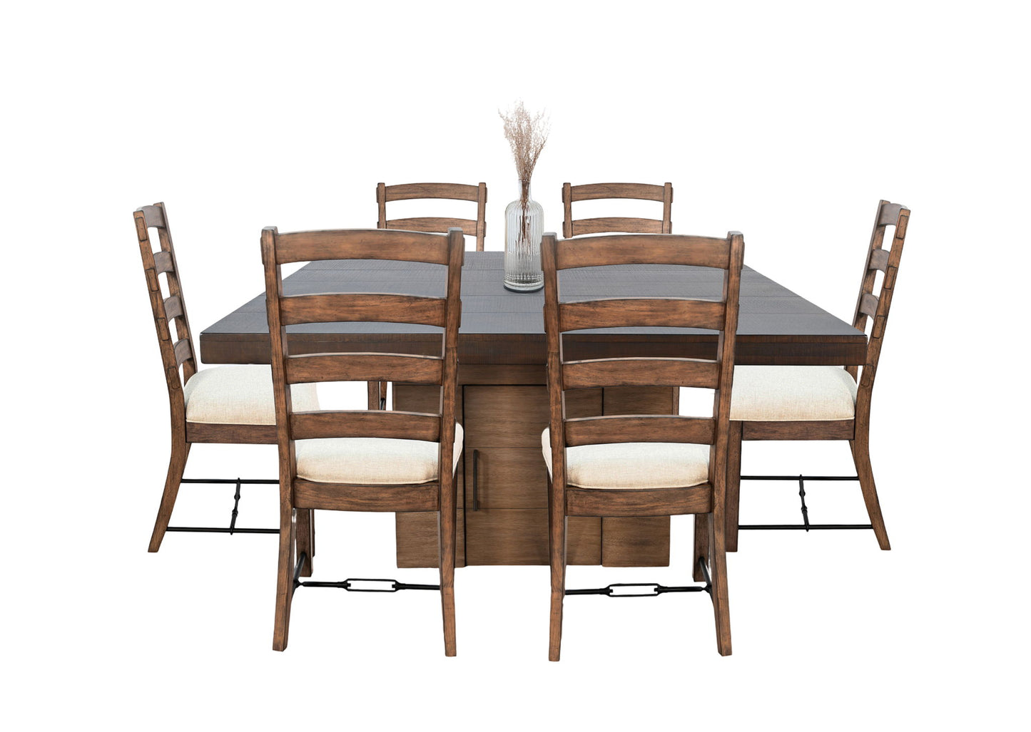 Modern - Square 7 Piece Dining Set With Built-in Storage - Tobacco Leaf