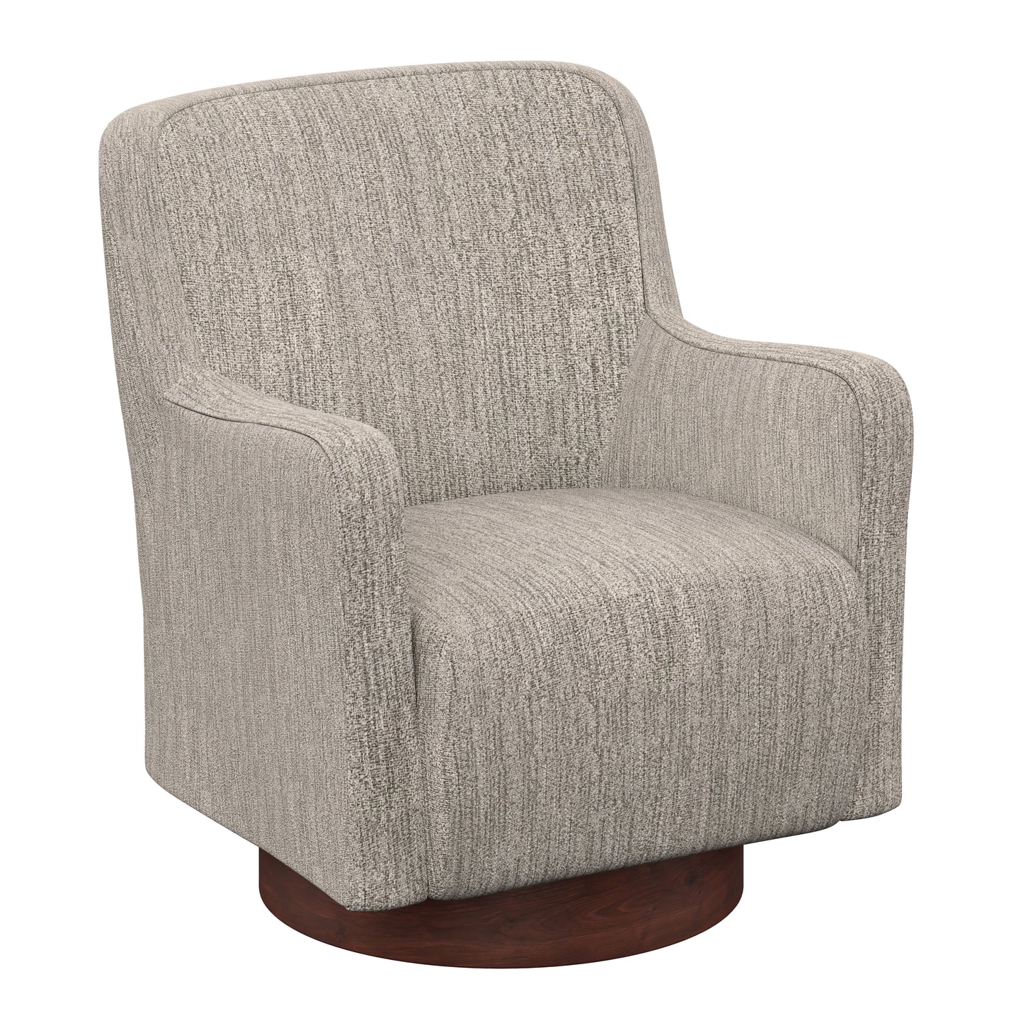 Clara - Swivel Chair With Wood Base - Speckled Tan