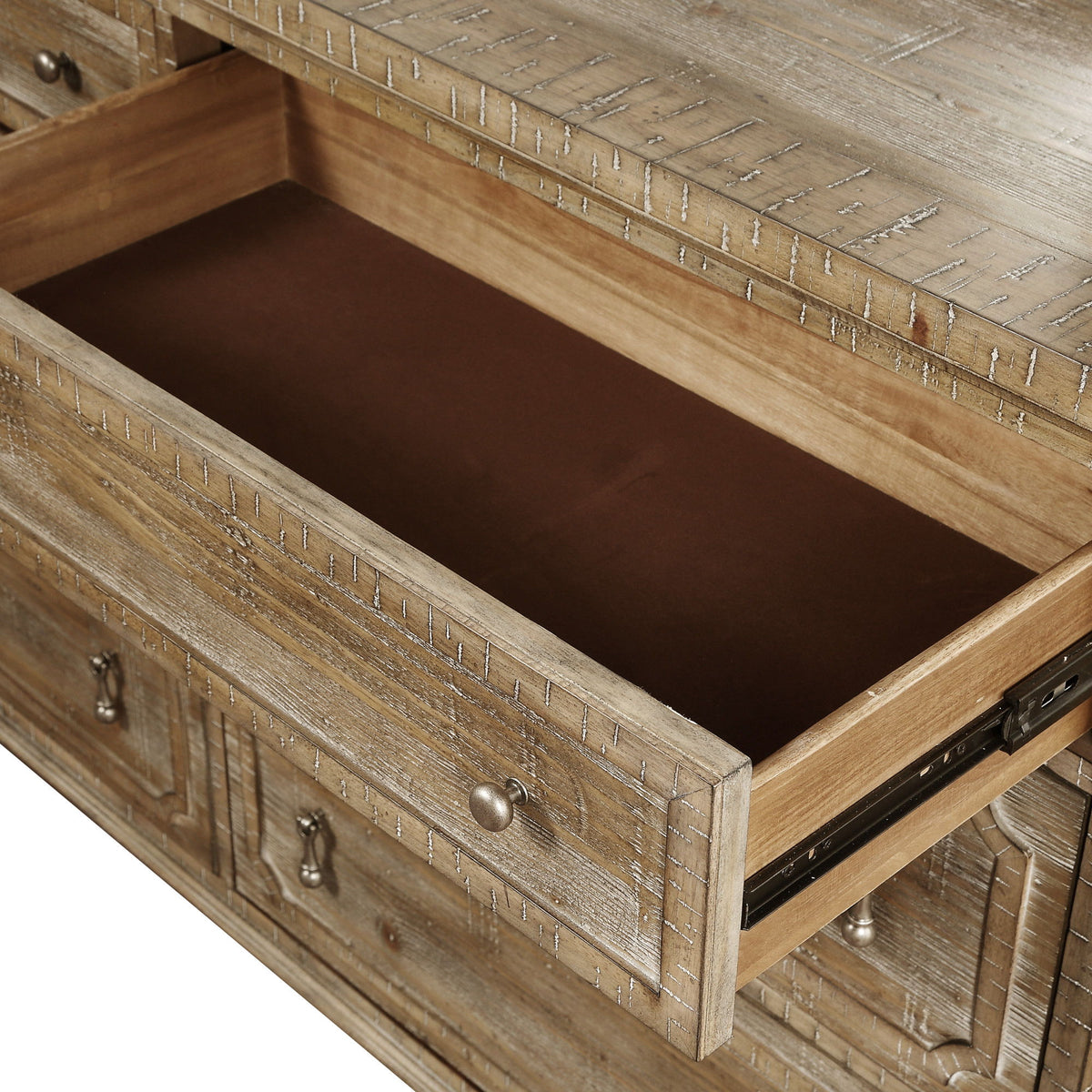Interlude - 6-Drawer Dresser With Hidden Jewelry Storage And Vintage-Look Hardware - Sandstone Buff