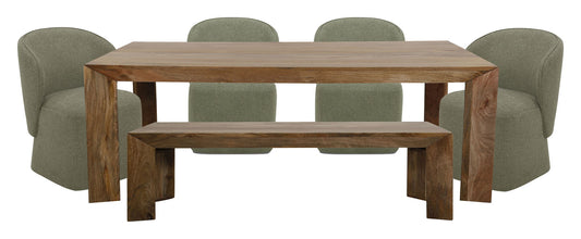 Crossings - Downtown Rectangular Dining Table With 4 Upholstered Chairs - Amber