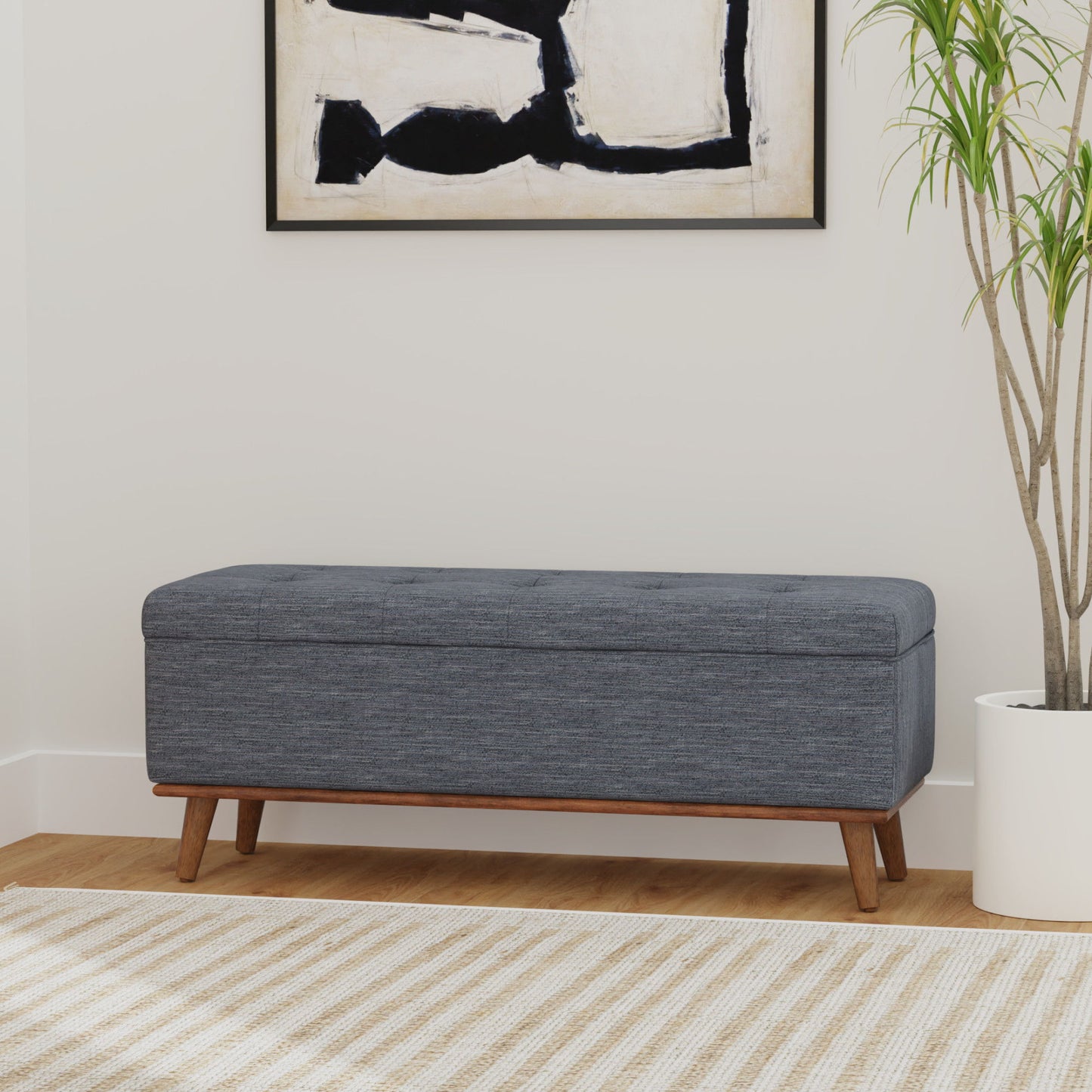 Rory - Storage Ottoman - Blue Heron