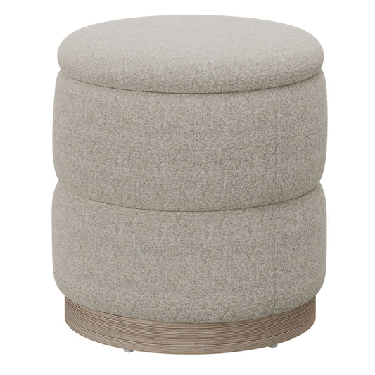Dorset - Reversible Tray Top Storage Ottoman With Solid Wood Base - Oat