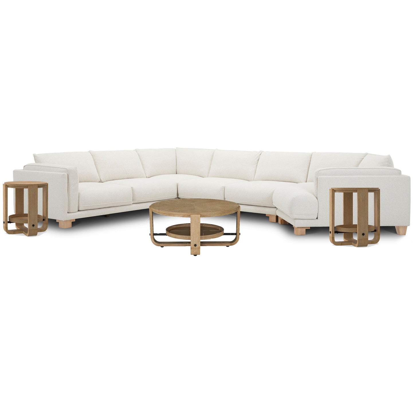 Escape - 4 Piece Modular Sectional With 1 Cocktail And 2 End Tables - Mirage Mist