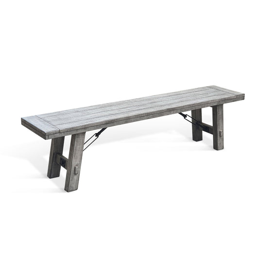 Alpine - Bench With Turnbuckle, Wood Seat - Gray