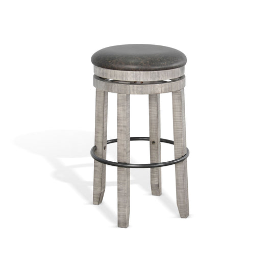 Alpine - Bar Swivel Stool, Cushion Seat (Set of 2) - Gray