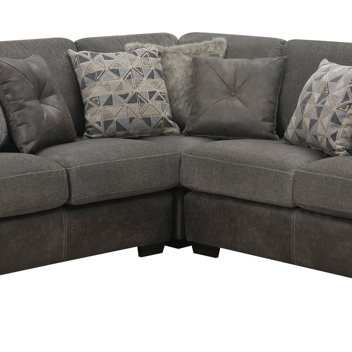 Berlin - 3 Piece Sectional Fabric - Gray & Sanded