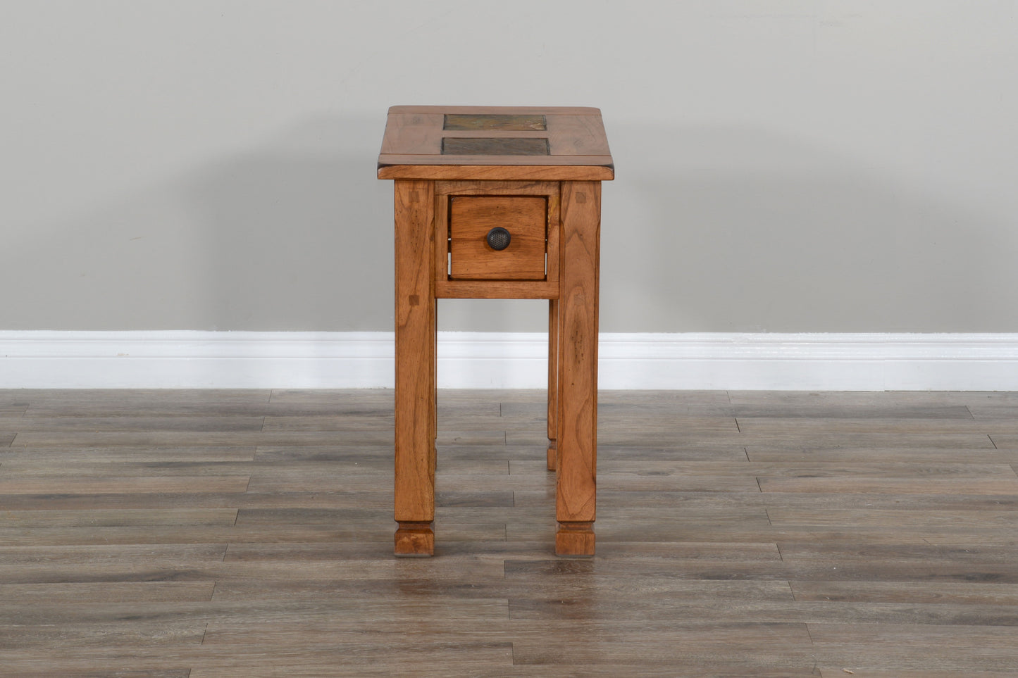 Sedona - Transitional Wood Chair Side Table - Rustic Oak