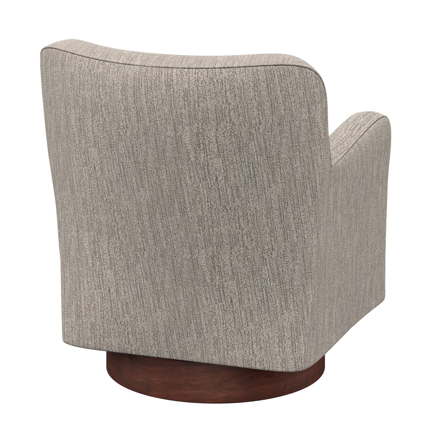 Clara - Swivel Chair With Wood Base - Speckled Tan