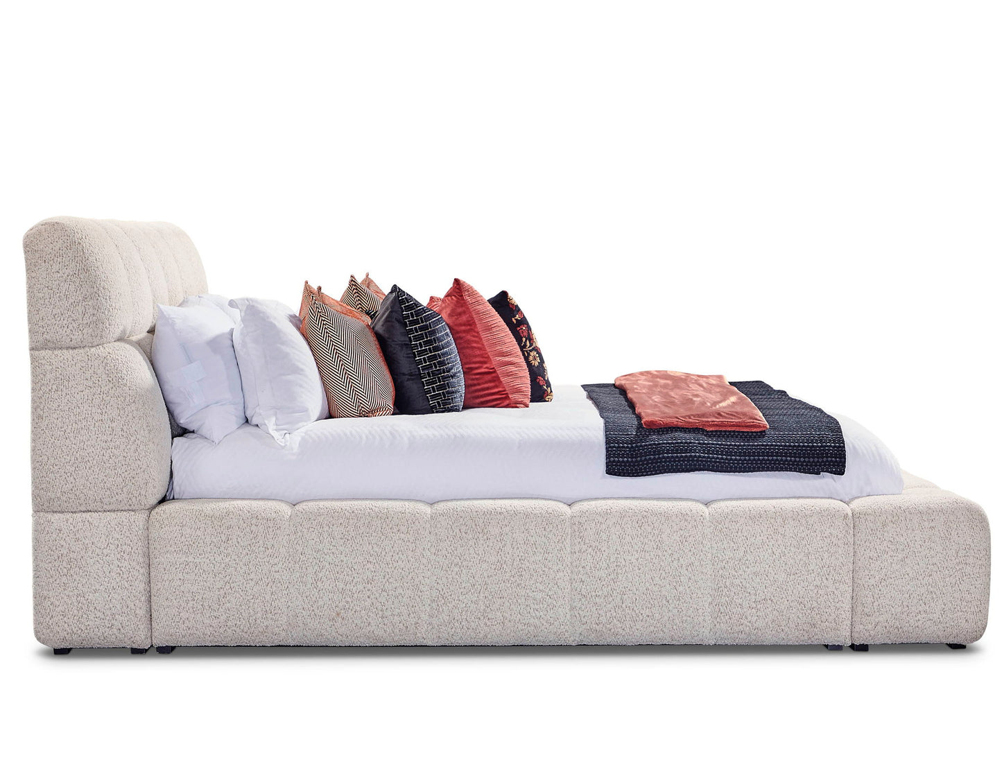 Escape - Fluffy River Rock Upholstered Bed