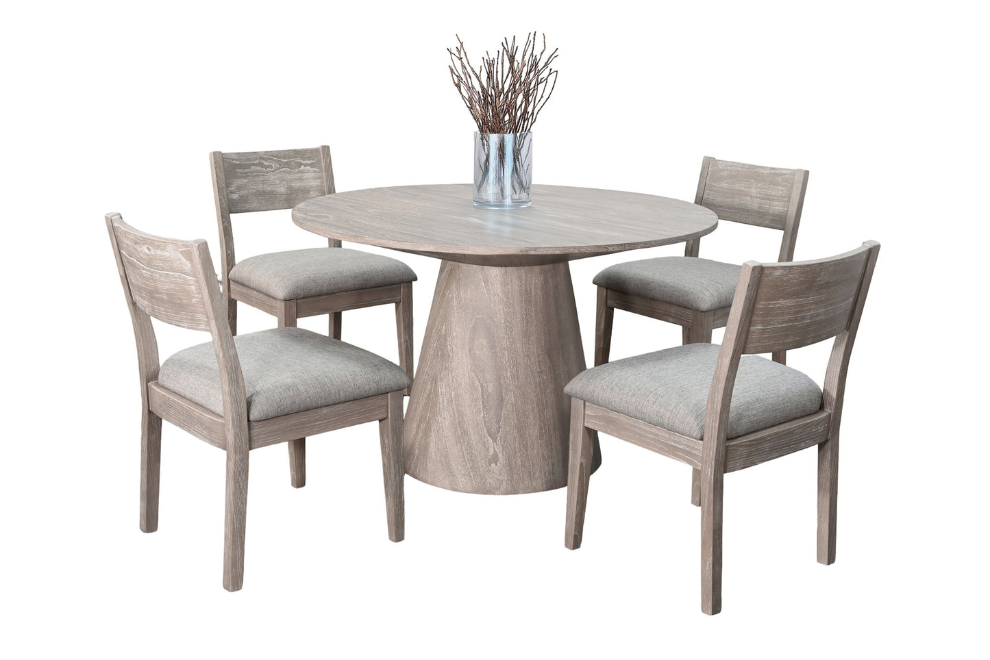 Wheat - Round 5 Piece Dining Set - Wheat