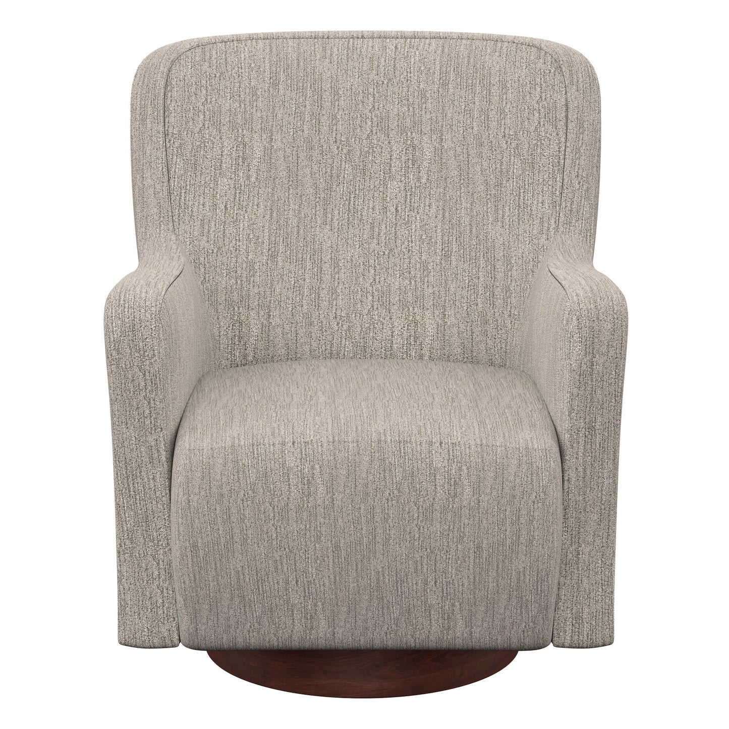 Clara - Swivel Chair With Wood Base - Speckled Tan