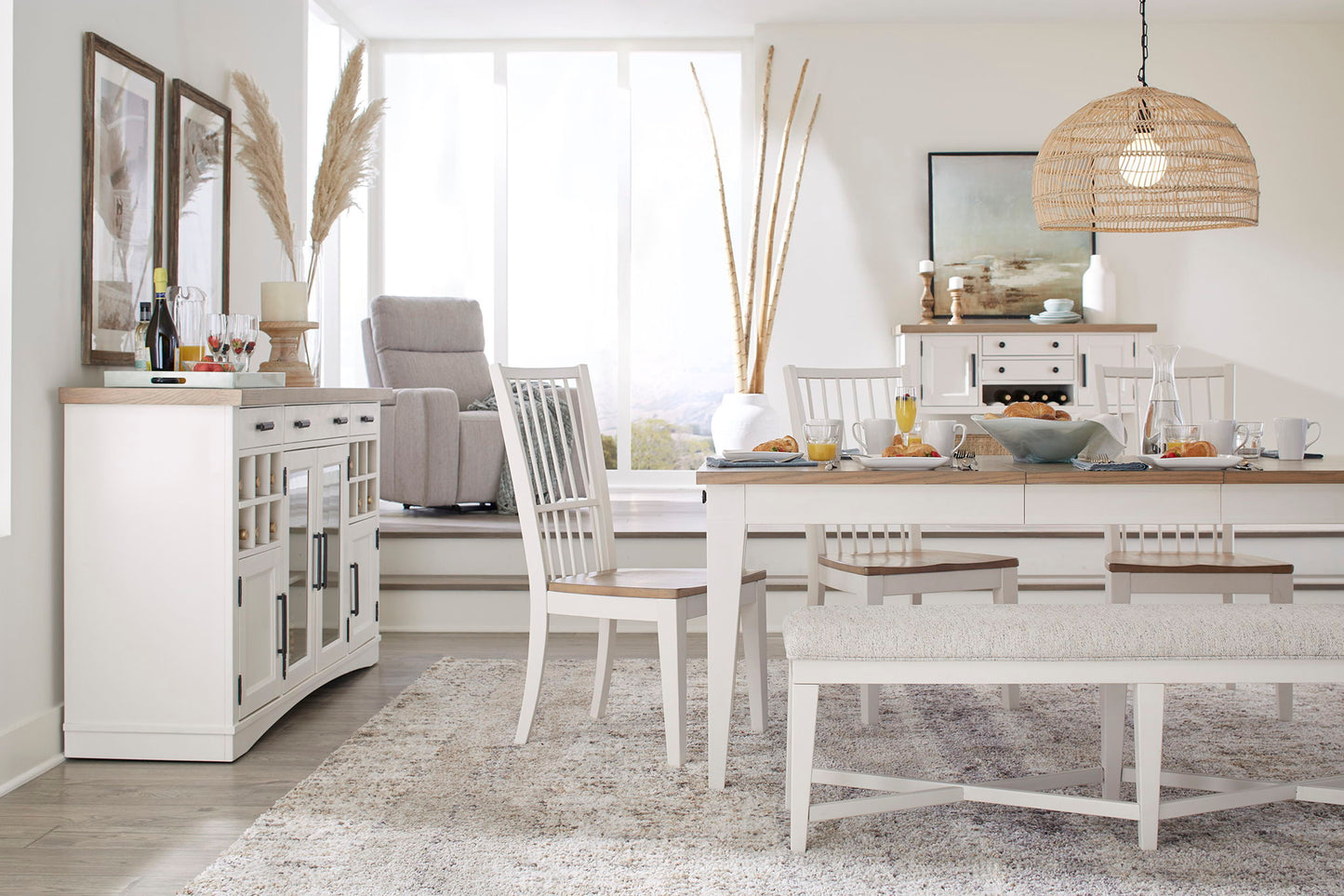 Americana Modern Dining - Rectangular Extendable Dining Table - Cotton