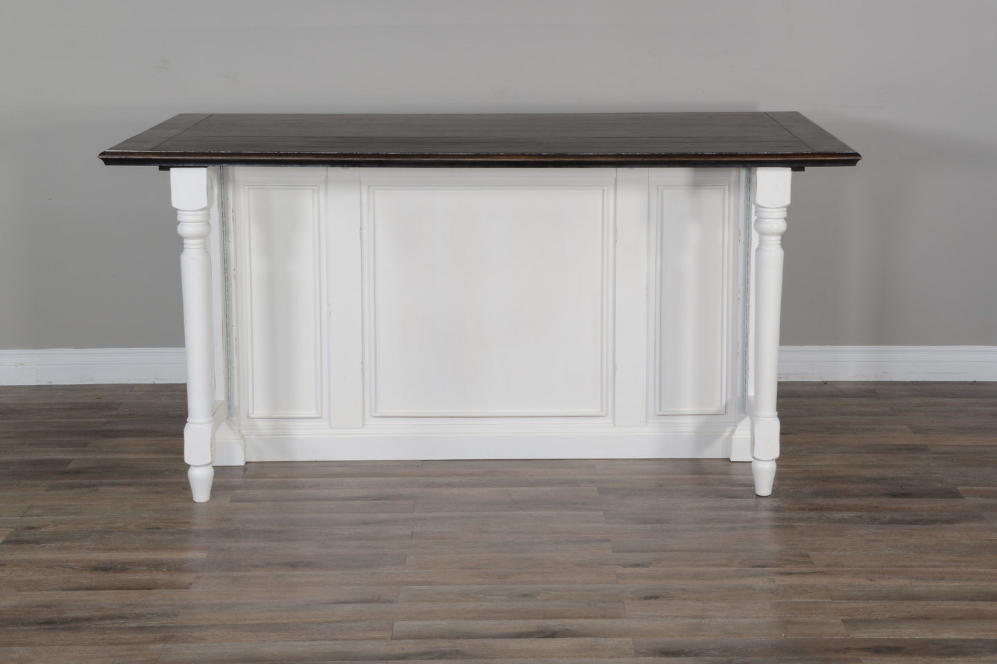 Carriage House - Kitchen Island, 13" Drop Leaf - Cottage White / Europen Dark
