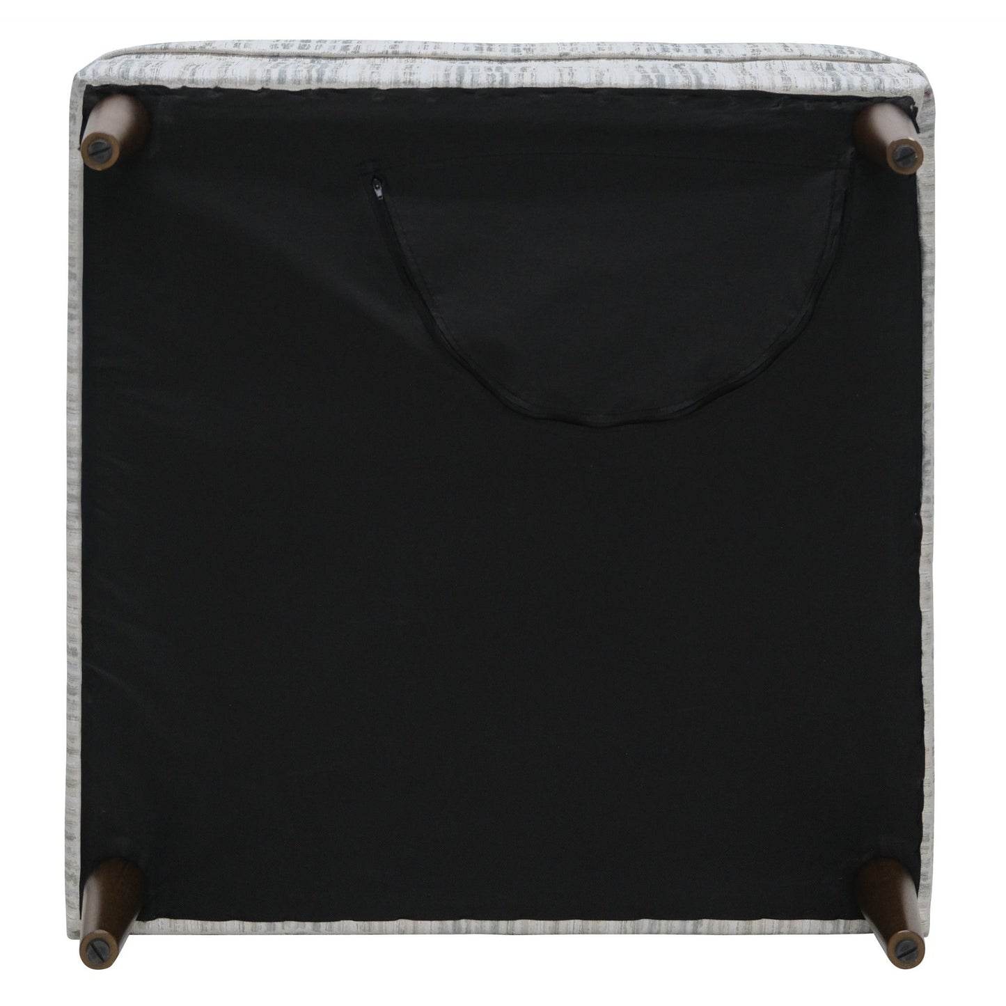 Elsbury - Ottoman With Solid Wood Legs - Data Mist