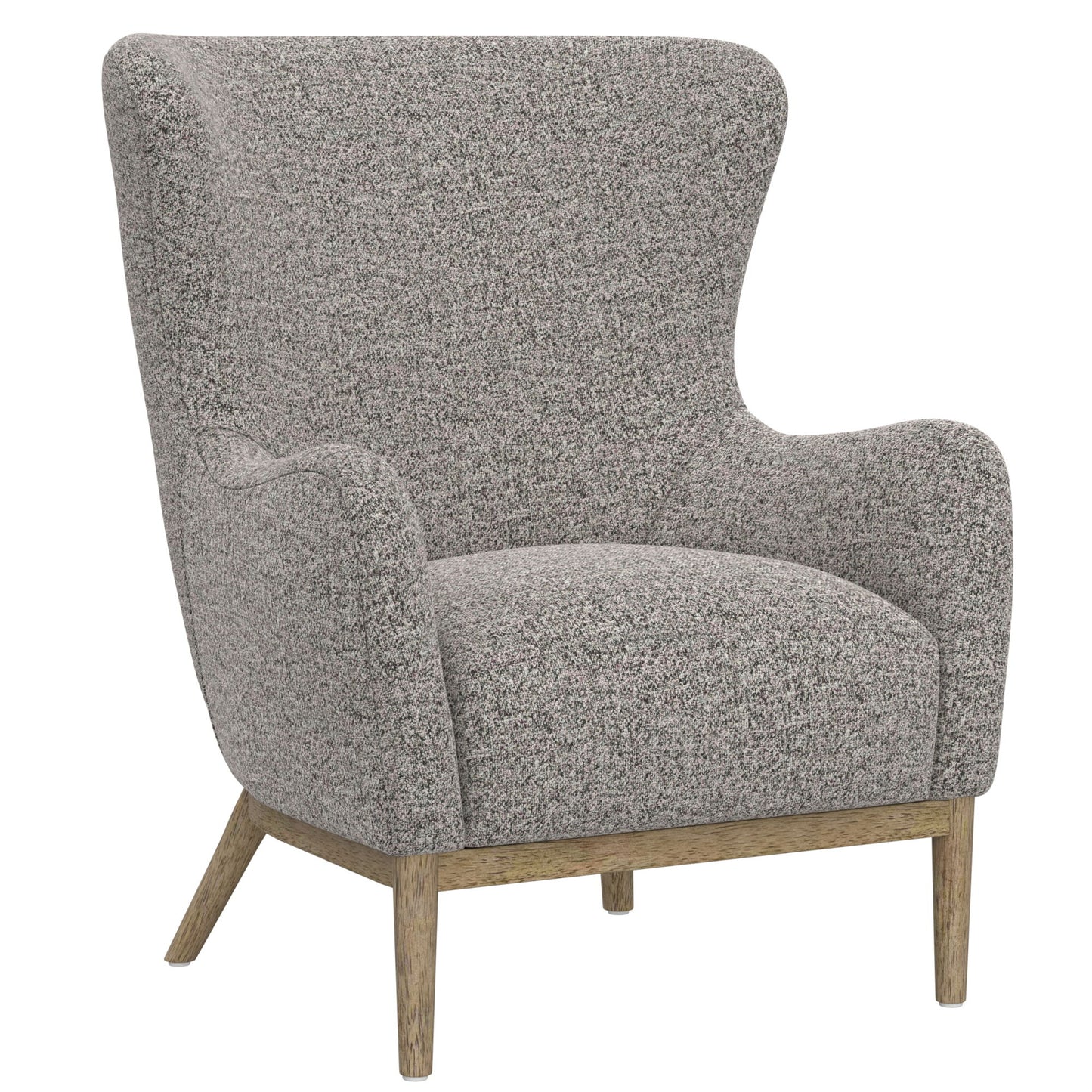 Everett - Accent Chair With Exposed Solid Wood Trim And Legs - Gravel