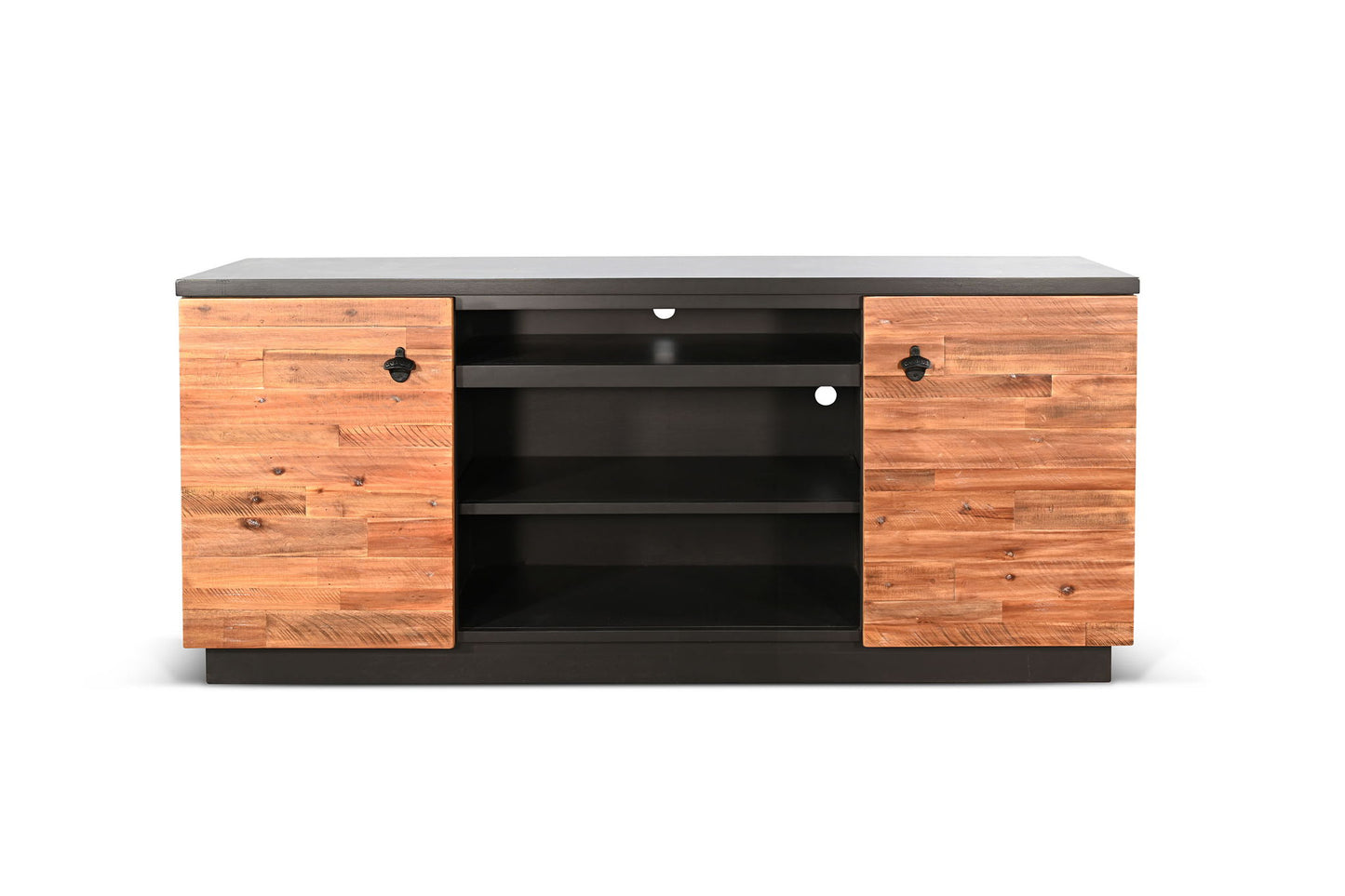 Media Cabinet - Black Magic / Rustic Acacia