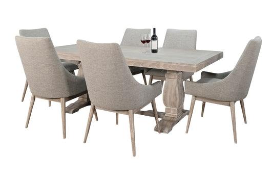 Gianna - Rectangular 7 Piece Chair Dining Set - Wheat