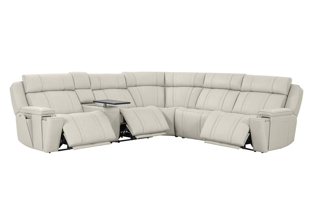 Sausalito - 6 Piece Modular Zero Gravity Power Reclining Sectional With Power Adjustable Headrests - Platinum Envy