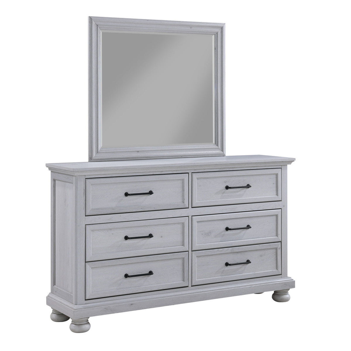 Larksmont - Mirror With Dresser Attachments - Oyster Gray