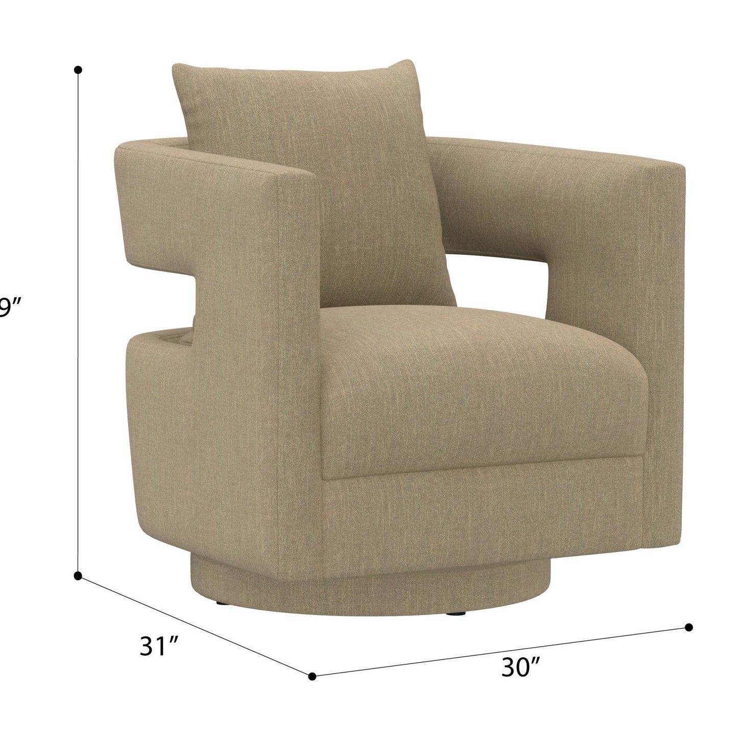 Jude - Swivel Chair - Dark Khaki