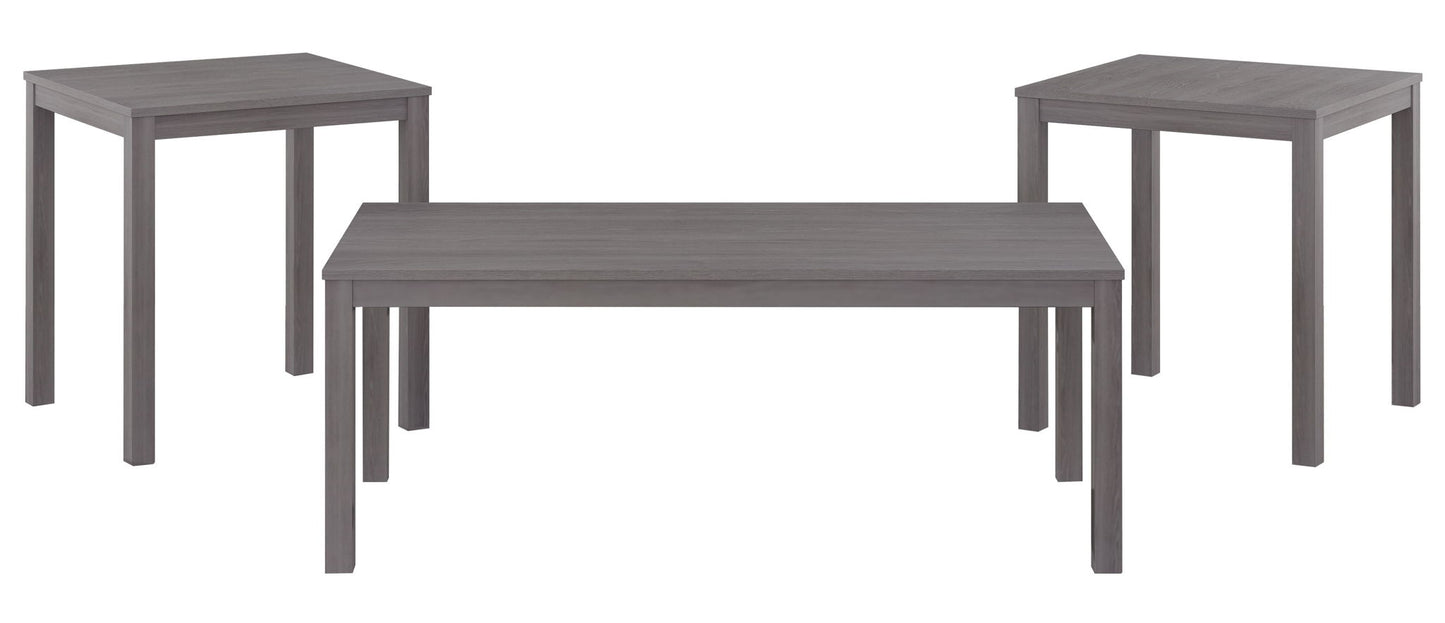 Rappa - 47" Coffee Table And 2 End Tables With Durable Melamine - Warm Gray