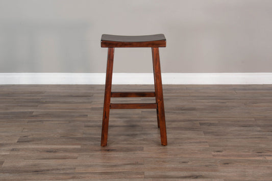 Santa Fe - 30" Saddle Seat Stool With Wood Seat (Set of 2) - Dark Chocolate